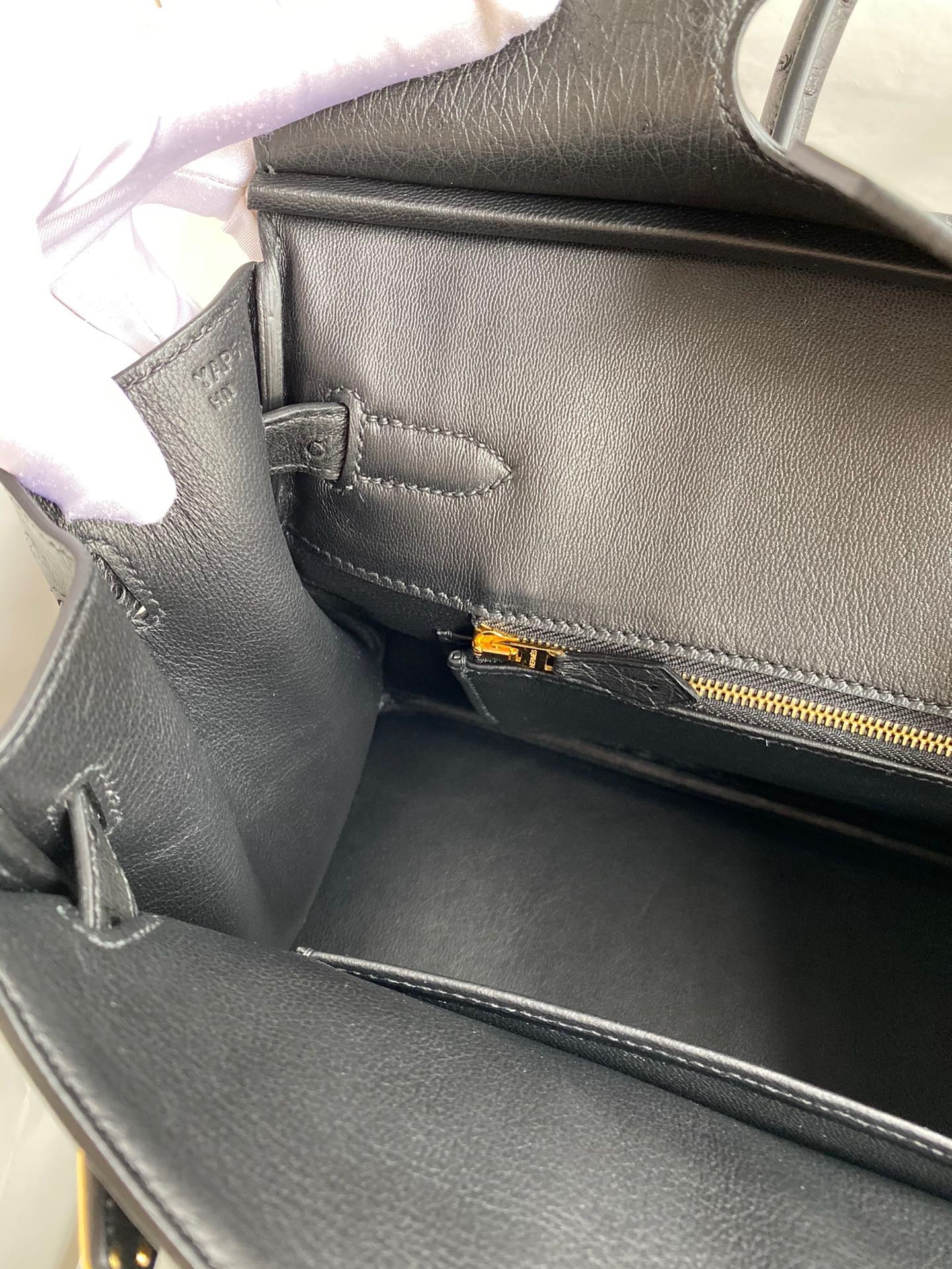 Hermes Birkin 30 Ostrich Leather Black With Gold Hardware (GHW)