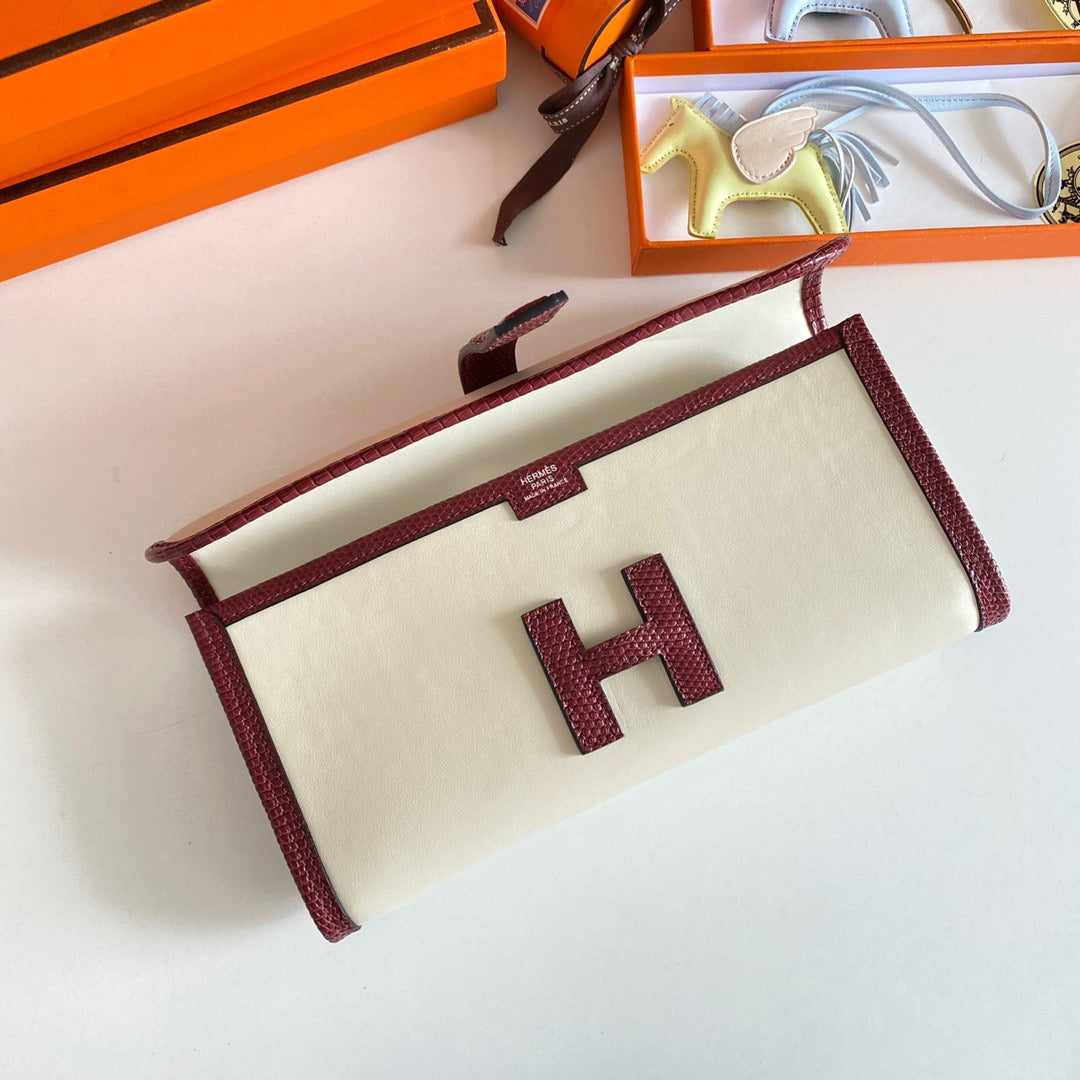 Hermes Beige Jige Elan 29 Swift calfskin lizard Leather