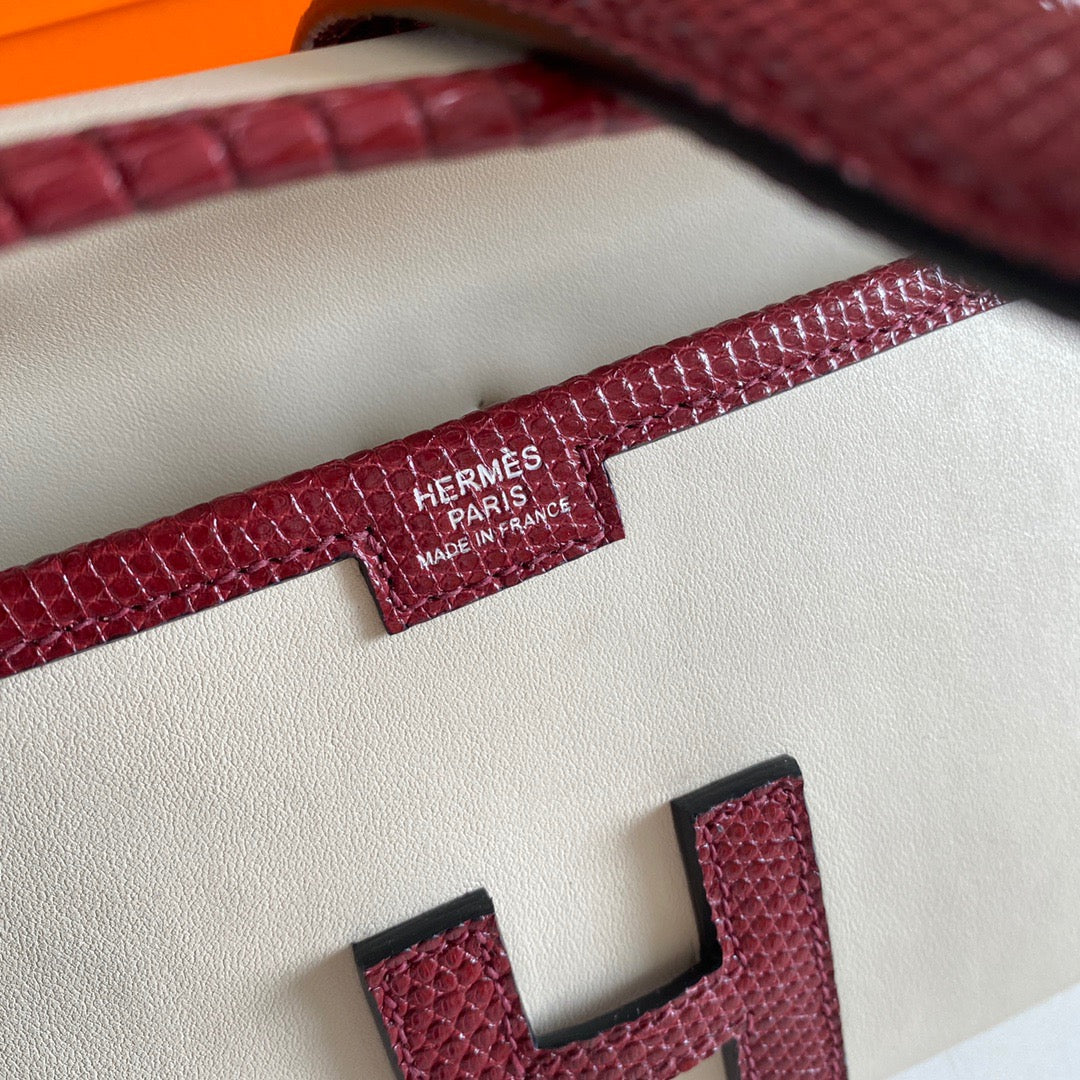 Hermes Beige Jige Elan 29 Swift calfskin lizard Leather