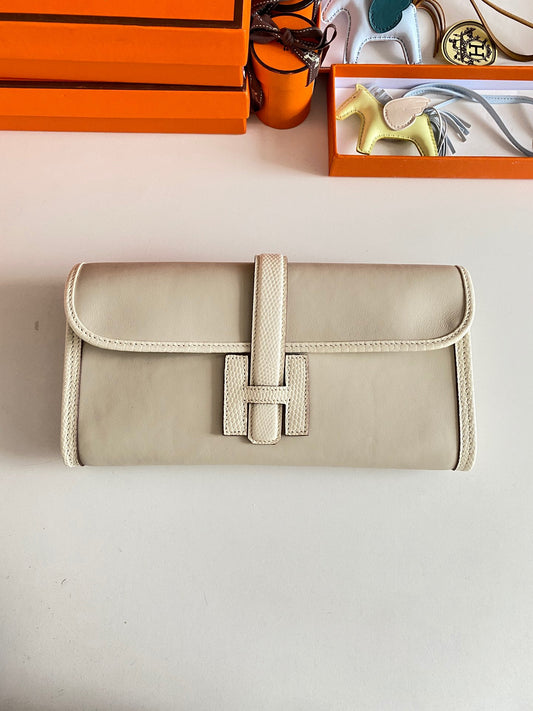 Hermes Jige Elan 29 Beige Swift Lizard