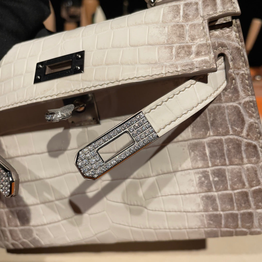 Hermes Himalayas Crocodile Mini Kelly II 20 cm