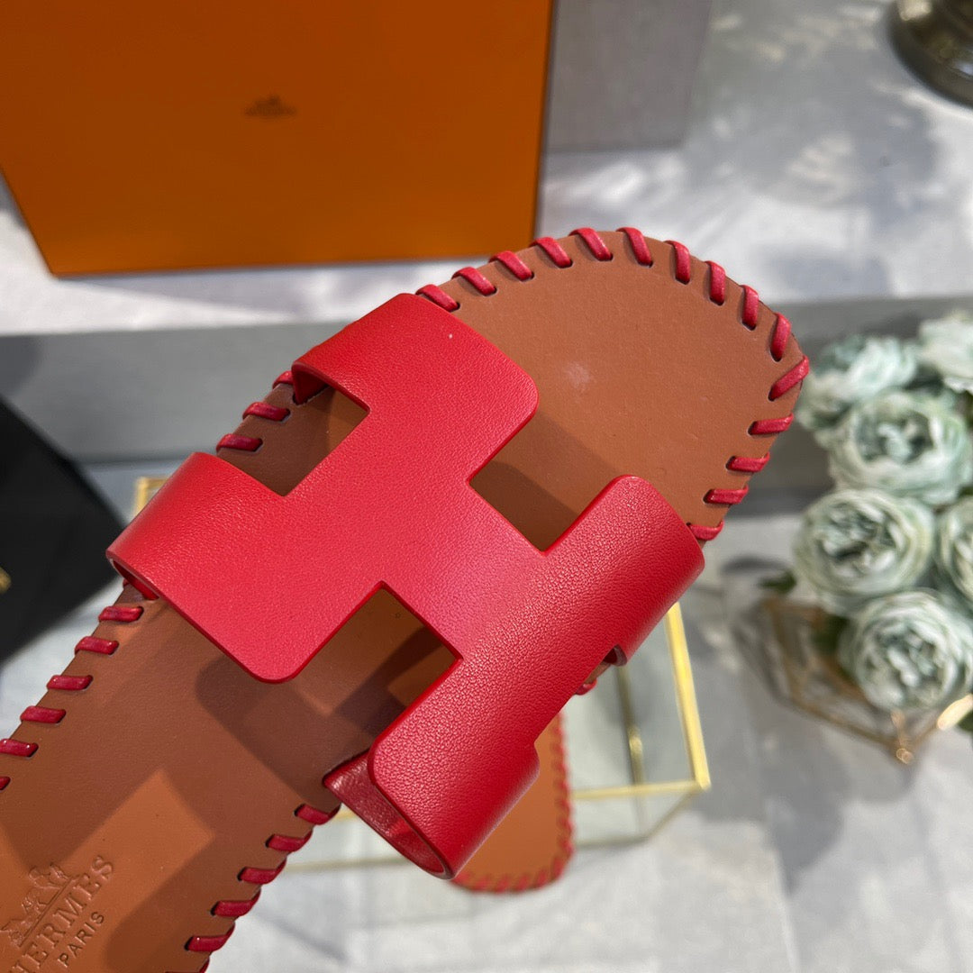 Hermes Oran Slides In Red