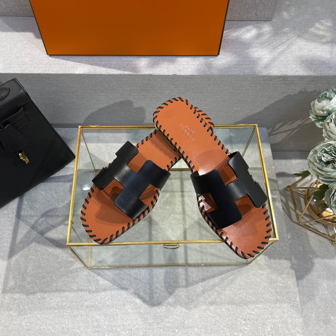 Hermes Oran Slides In Black