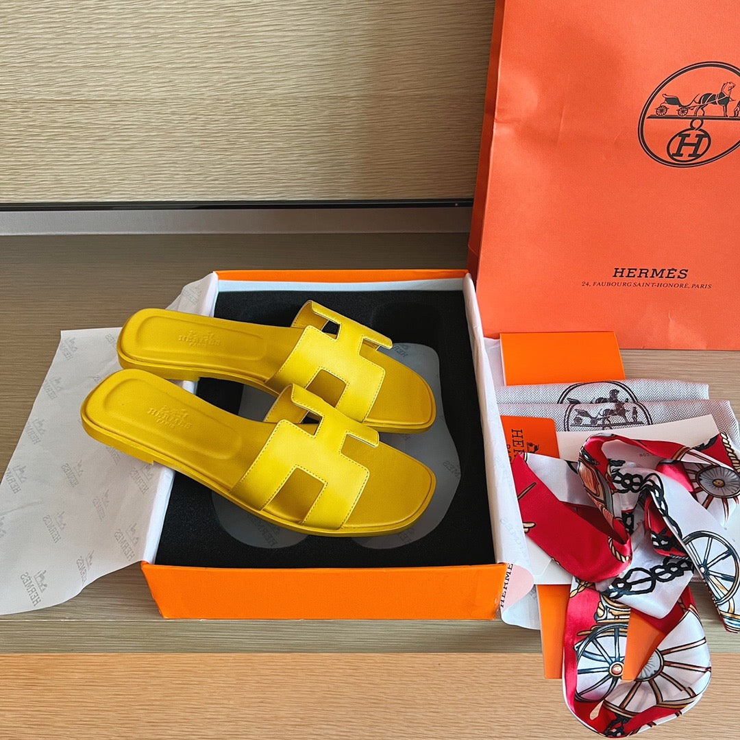 Hermes Oran Yellow Sandal