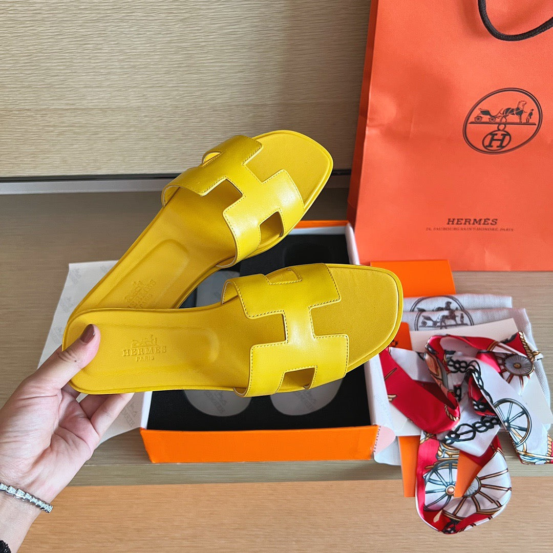 Hermes Oran Yellow Sandal