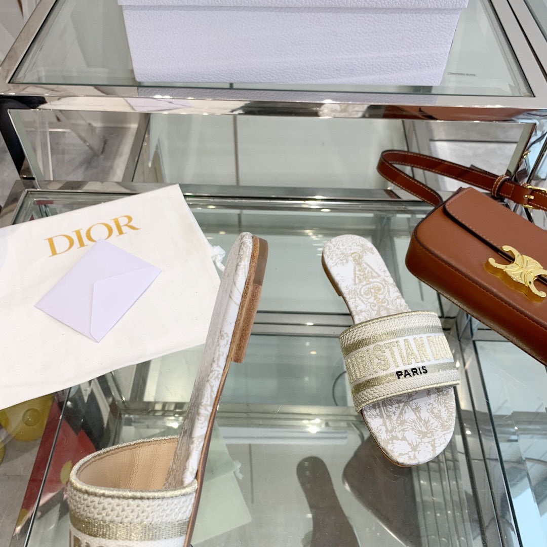 Dior CD Dway Slides In Beige