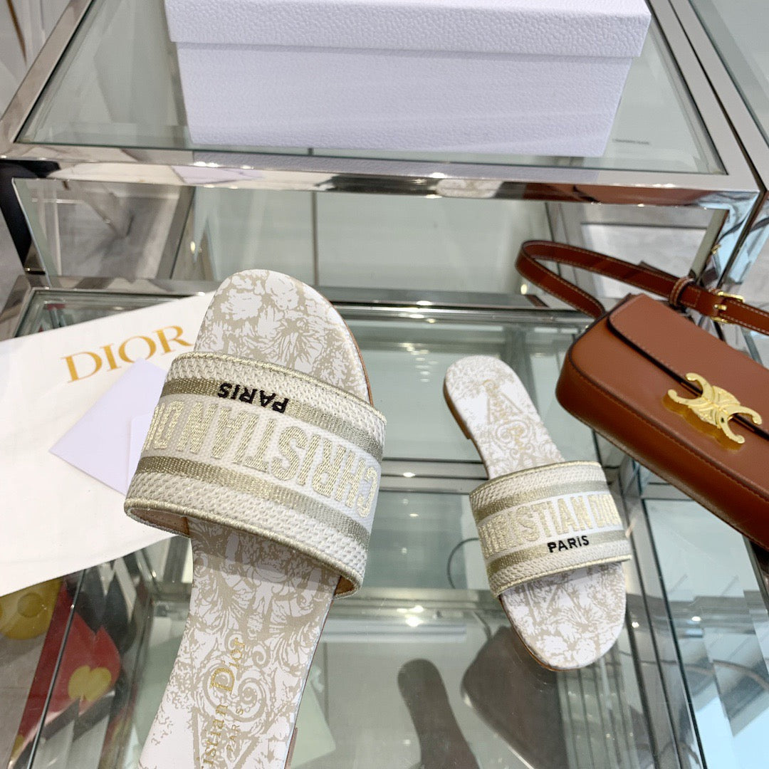 Dior CD Dway Slides In Beige