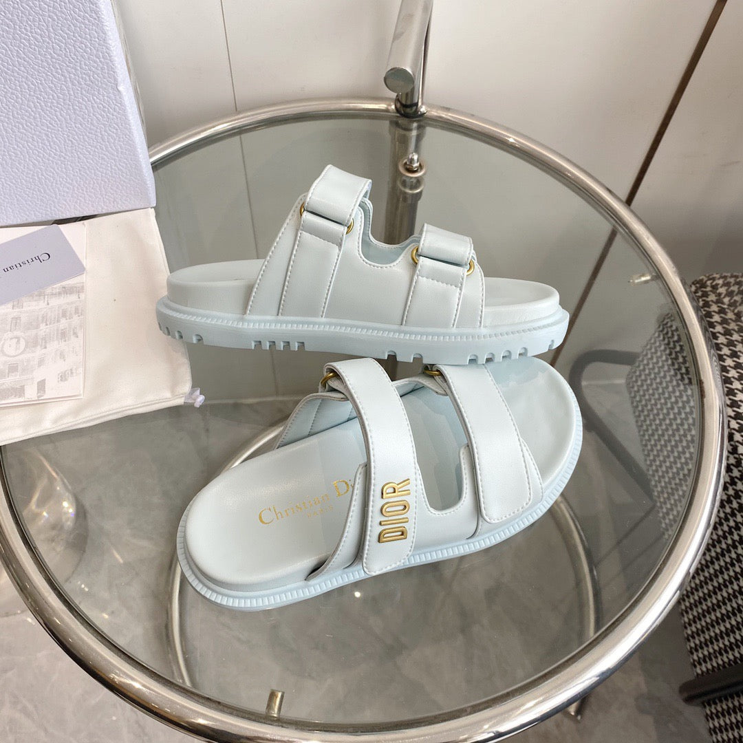 Dior Cream Calfskin Dioract Slides