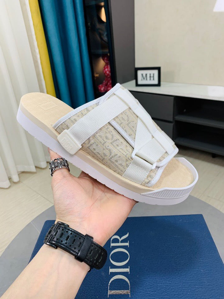 Dior Alpha Oblique Sandals in White