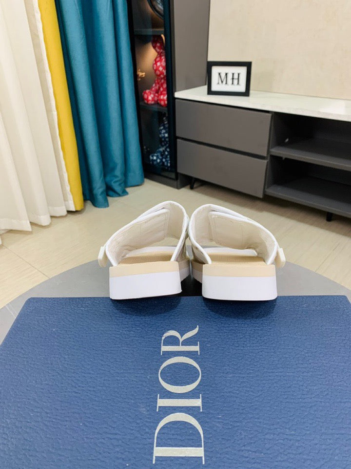 Dior Alpha Oblique Sandals in White