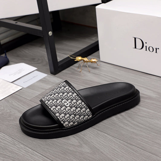 Dior H-Town Slides With Calfskin Leather