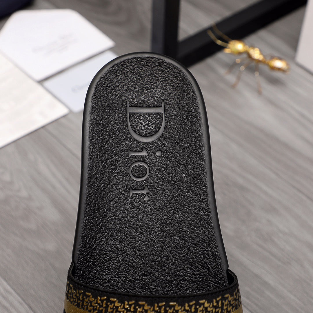 Christian Dior Slides With Gold 'Christian Dior'