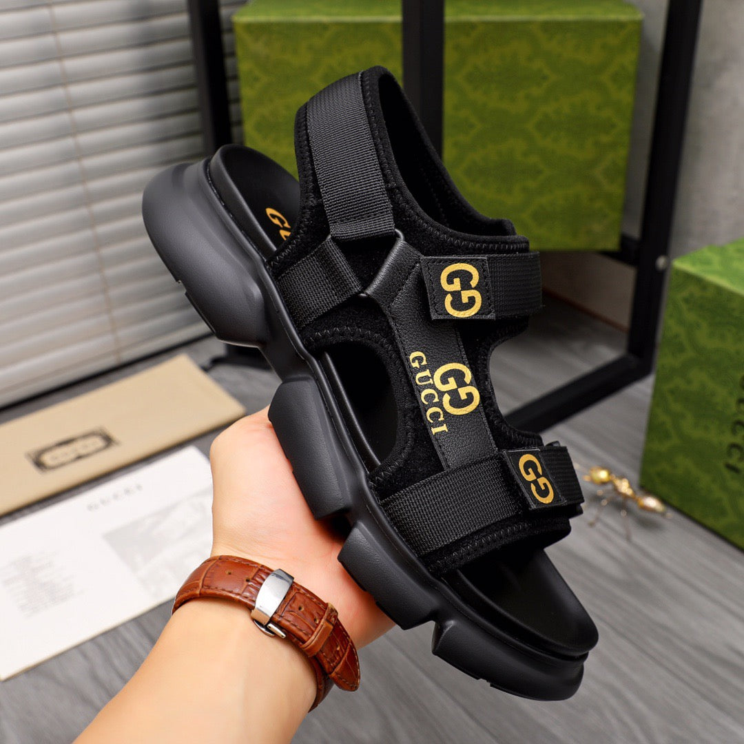 Gucci Moritz Monogram Easy Black Slingback Slides