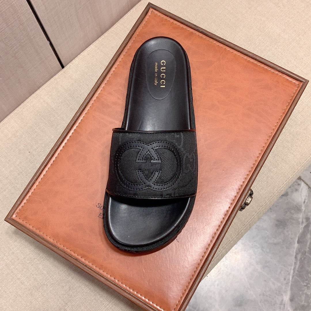 Gucci Interlocking G Slides In Black