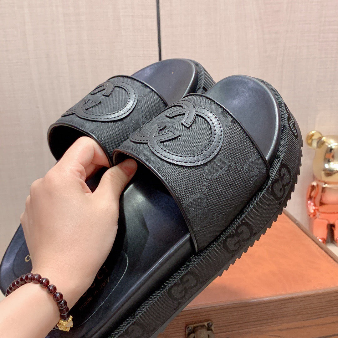 Gucci Interlocking G Slides In Black