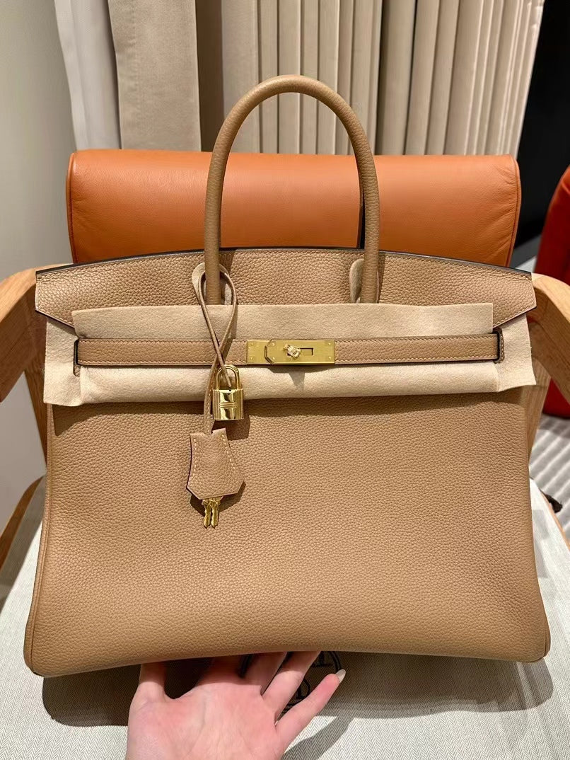 Hermes Birkin 35 Bag In Chai Togo Leather