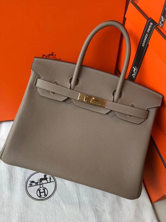 Hermes Birkin 35 Bag In Gris Tourterelle Togo Leather