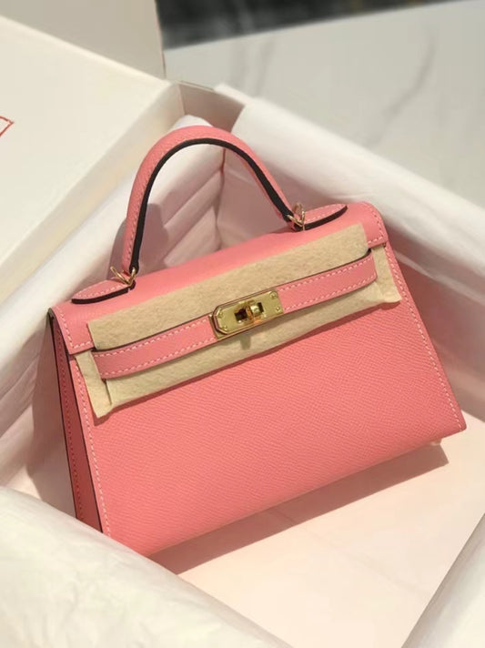 Hermes Kelly Mini II Sellier Bag In Rose Confetti Epsom Leather