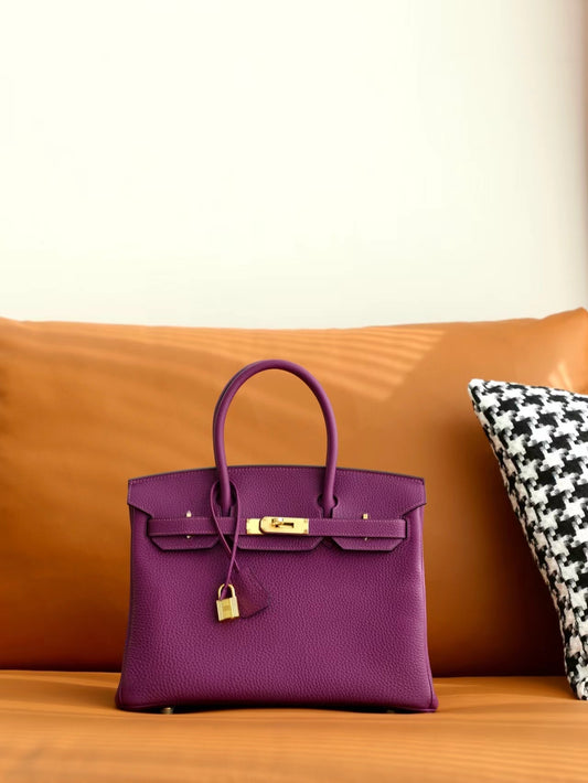 Hermes Birkin 30 Bag in Anemone Purple Togo Leather 