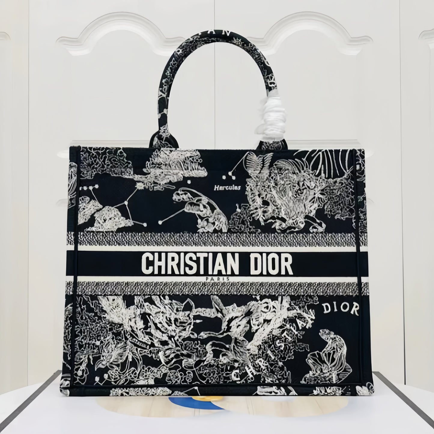 Dior Large Constellation Series Book Tote Bag In Black